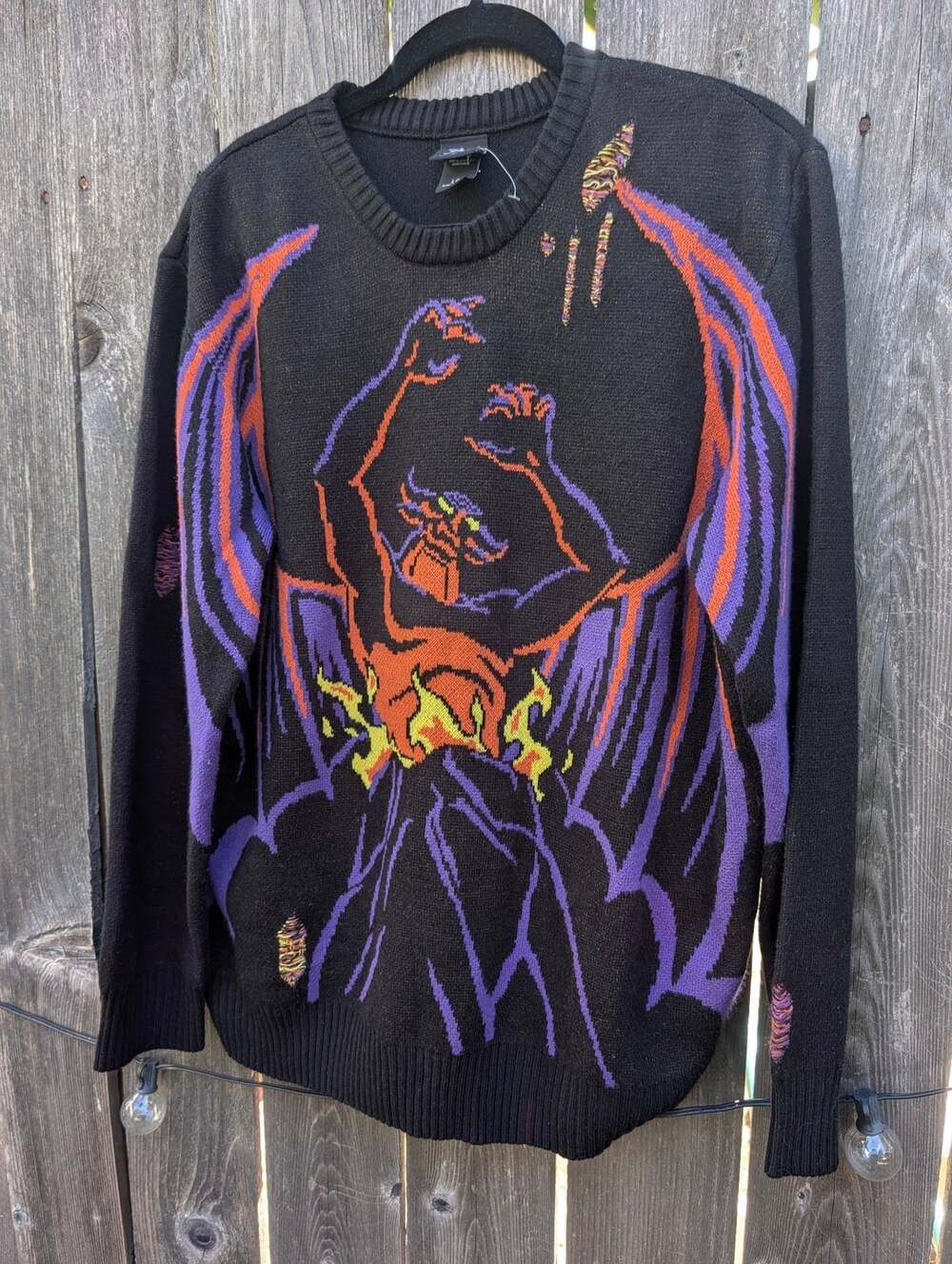 Our Universe Disney Fantasia Night On Bald Mountain Chernabog Knit Sweater
